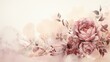 Design a watercolor composition with a vintage twist, incorporating faded sepia tones and dusty rose accents.