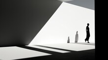 Fashion A Minimalist Abstract Scene With A Dynamic Interplay Of Light And Shadow.