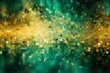 Sparkly enchantment: shimmering emerald and golden blurred background, borderless style (v4, ar 32). Generative AI