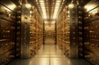 A rendered bank vault containing gold bars. Generative AI