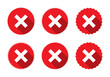 X cross mark icon vector set collection. Reject, decline, fail sign symbol in flat style