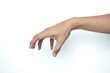 © AriaSandi - Hand making gesture while taking  something isolated. hand showing or holding something closeup. hand measuring invisible items.