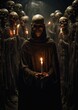 black robe candle skulls frame undead soldiers promotional benevolent necromancer creepy smiles princess moderator monks