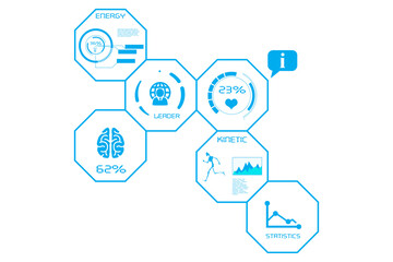 Digital png illustration of digital interface with stats on transparent background