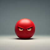 Fototapeta  - 3d anger face cartoon character, Angry face smiley, Icon for Angry face, 3d anger expression