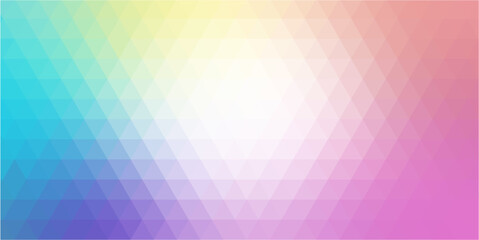 Canvas Print - rainbow colors background.Polygonal pattern geometric background with glowing gradient color composition in the middle