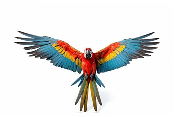 Wall Mural - a red and blue macaw isolated on white background