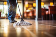 Floor mopping activities to maintain a clean and healthy environment