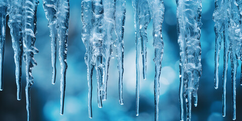 icicles on a blue background