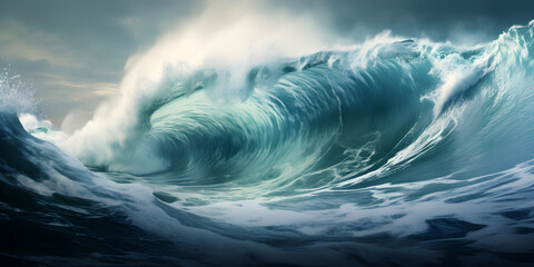 Wall Mural - abstract tsunami tidal wave background