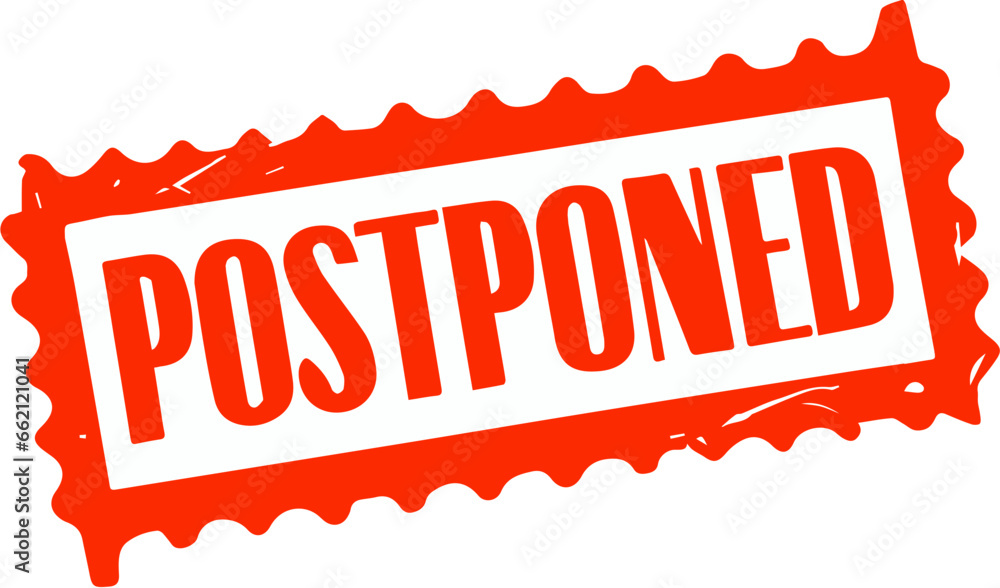Postpone Example Icon Postponed logo stamp svg Stock Vector | Adobe Stock