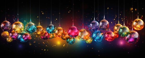 christmas background with colorful christmas balls