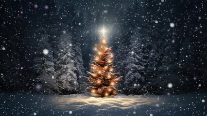 christmas tree with snow