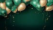 © Muhammad - Celebration party banner with green balloons background Sale Vector illustration Grand Opening Card luxury greeting rich
