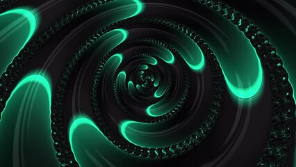 Wall Mural - abstract colorful cyan textured fractal line twisted in the center. tunnel background loop able mode