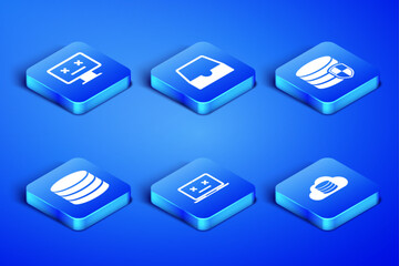 Poster - Set Cloud database, Dead monitor, laptop, Database, Social media inbox and protection icon. Vector