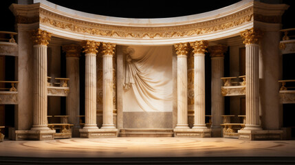 Marble columns stage for showcase