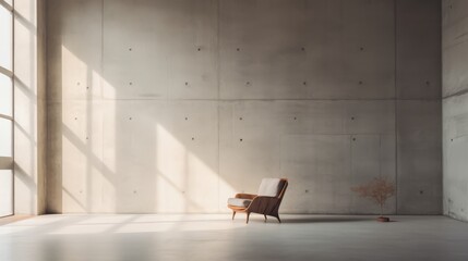 Canvas Print - A minimalist view of a harmonious brutalist interior