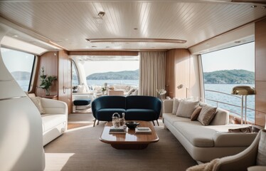 Sticker - Interior design of modern yacht living room