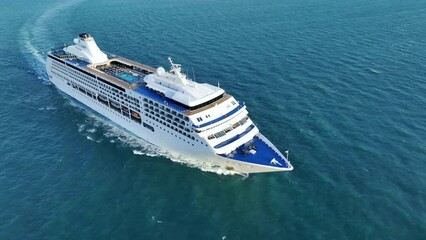 Wall Mural - cruise ship, cruise liners beautiful white cruise ship above luxury cruise in the ocean concept excl