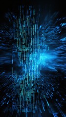 Software and Web Developer Programming Code digital background , Binary Abstract Computer Script, Program Developing blue neon light.