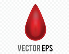 Isolated Vector Gradient Red Drop Of Blood Icon