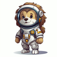 Wall Mural - Astronaut Lion Vector Illustration