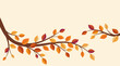 Vektorgrafik Hintergrund mit bunten Herbstzweigen. Freier Platz für Text. Vorlage für Einladungen, Grüße, Werbung und Social Media Posts.
