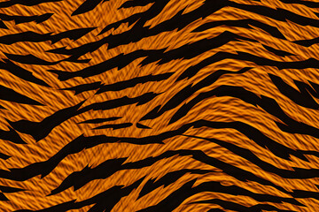 Wall Mural - Realistic Tiger Skin Texture Pattern And Background