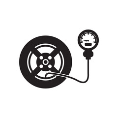 Canvas Print - Tire pressure gauge icon logo vector illustration design template.