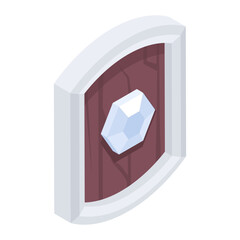 Canvas Print - Modern isometric icon of magic shield 