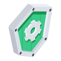 Canvas Print - Modern isometric icon of magic shield 