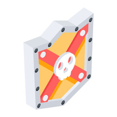 Canvas Print - Modern isometric icon of magic shield 