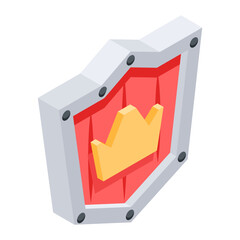 Canvas Print - Modern isometric icon of magic shield 