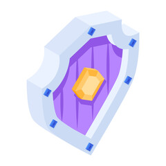 Canvas Print - Modern isometric icon of magic shield 