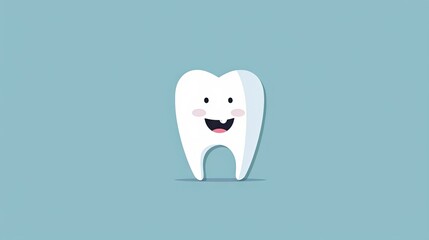 Wall Mural -  a cartoon tooth with a smile on it's face.  generative ai