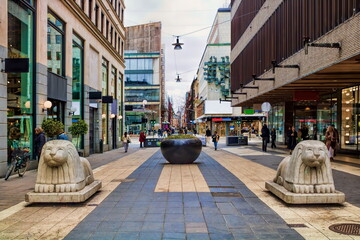 Sticker - stockholm, schweden - shoppingmeile im stadtzentrum