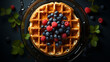 Belgian carrot waffles with maple syrup UHD wallpaper Stock Photographic Image