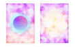© Holo Art - Geometric Shape. Summer Dots. Shiny Fluorescent Composition. Neon Background. Soft Banner. Digital Design. Simple Flyer. Purple Round Fluid. Violet Geometric Shape
