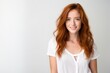 Young redhead woman smile face portrait