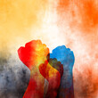 Human Rights Day concept. Watercolor social media post, thumbnail idea