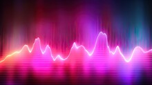 A Colorful Sound Wave On A Black Background With A Pink And Blue Hue.  Generative Ai