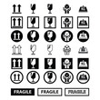 Set of packaging products design symbol