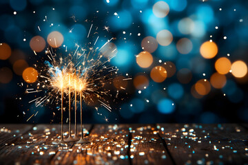 Wall Mural - happy new year with fireworks, fireworks over the city, fireworks in the night sky, newyears new years