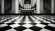 Vintage checkered tiles in black and white