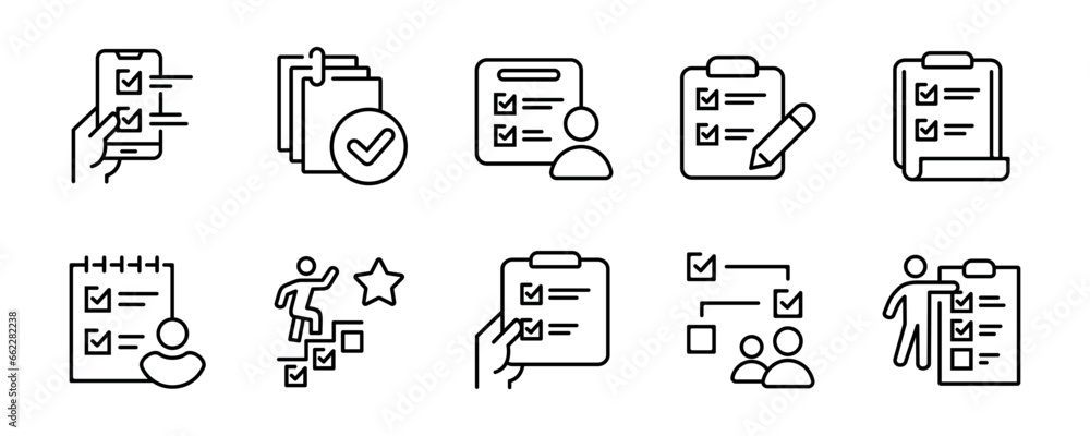 clipboard task checklist business checkmark icon set project goal ...