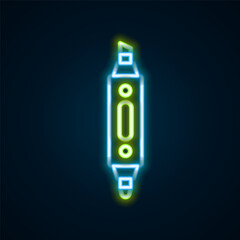 Wall Mural - Glowing neon line Marker pen icon isolated on black background. Colorful outline concept. Vector