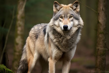 A Grey Wolf Canis Lupus 