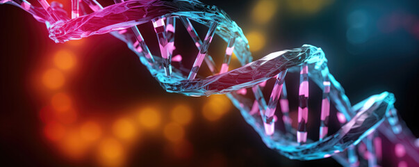 colorful dna nucleic acid double helix against abstract background for genomics concepts, genetics i