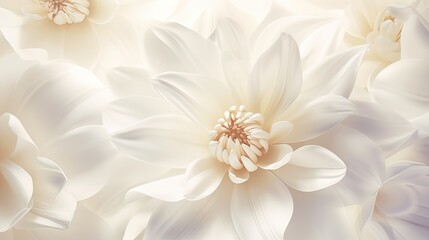 Wall Mural -  a close up of a white flower on a white background.  generative ai